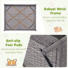 Wicker Dog House Elevated PE Rattan Dog Bed with Canopy