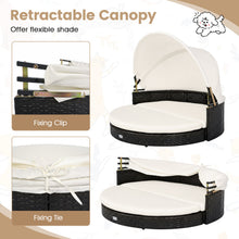 Wicker Dog House with Retractable Canopy & Cushion