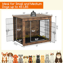 Dog Crate Furniture with Cushion and Double Doors for Small/Medium Dogs