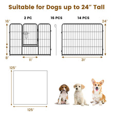16 Panel 24/32/40 Inches Height Dog Playpen with Lock and Large Door
