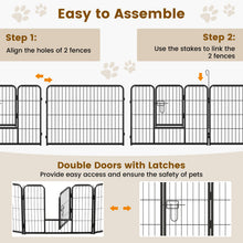 16 Panel 24/32/40 Inches Height Dog Playpen with Lock and Large Door