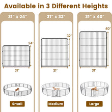 16 Panel 24/32/40 Inches Height Dog Playpen with Lock and Large Door