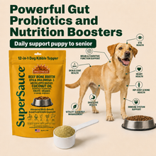 SuperSauce 12-In-1 Multifunctional Probiotic Kibble Topper Powder for Dogs — 60 Scoops, 12.7 oz. (360g)