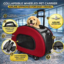 Pet Life ® 'Final Destination' Airline Approved 2-in-1 Tough-Shell Wheeled Collapsible Travel Fashion Pet Dog Carrier Crate