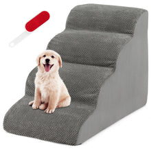 4-Tier Foam Dog Steps with Non-Slip Surface & Washable Cover