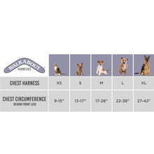 Sizing chart for Walkabout Chest Halter
