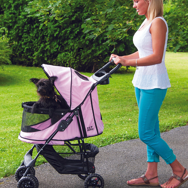Pet Gear, Happy Trails NO-ZIP Dog Stroller, Pink Diamond
