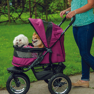 Pet Gear, NO-ZIP Double Dog Stroller, Boysenberry