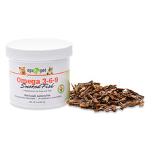 A picture of what's inside of a Epi-Pet Omega 3-6-9 Smoked Fish Supplement, 2oz Jar