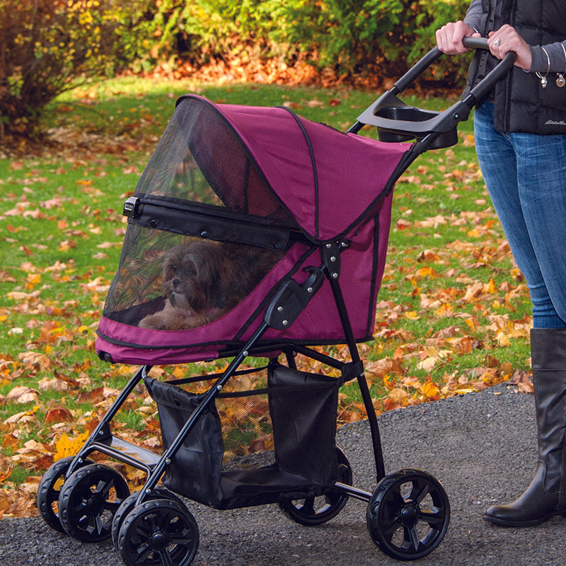 Pet Gear, Happy Trails Lite NOZIP Dog Stroller, Boysenberry
