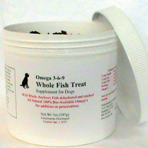 A close up picture of Epi-Pet Omega 3-6-9 Smoked Fish Supplement, 6oz Container