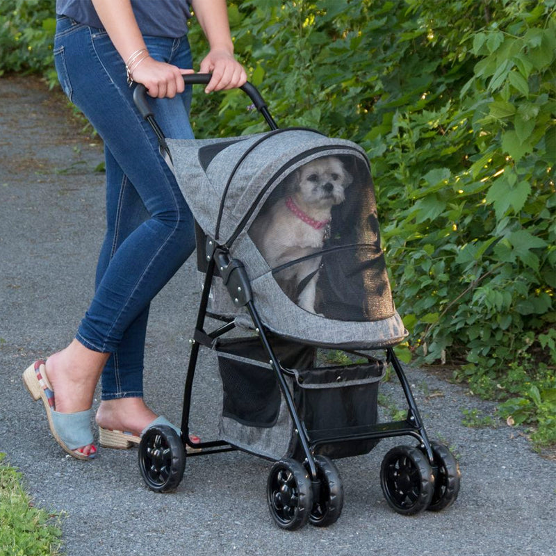 tiny dog stroller Happy Trails Pet Stroller, Dark Platinum